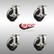 Service Caster 4 Inch 316SS Soft Rubber Wheel Swivel Top Plate Caster Set with Brake SCC SCC-SS31620S414-SRS-TLB-4 - alternate 4